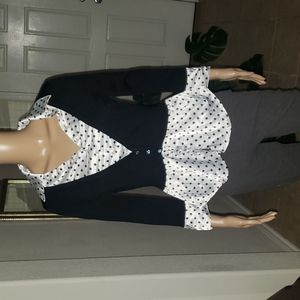 Forever L monochromatic style satin polkadot under black mixedmedia clear button